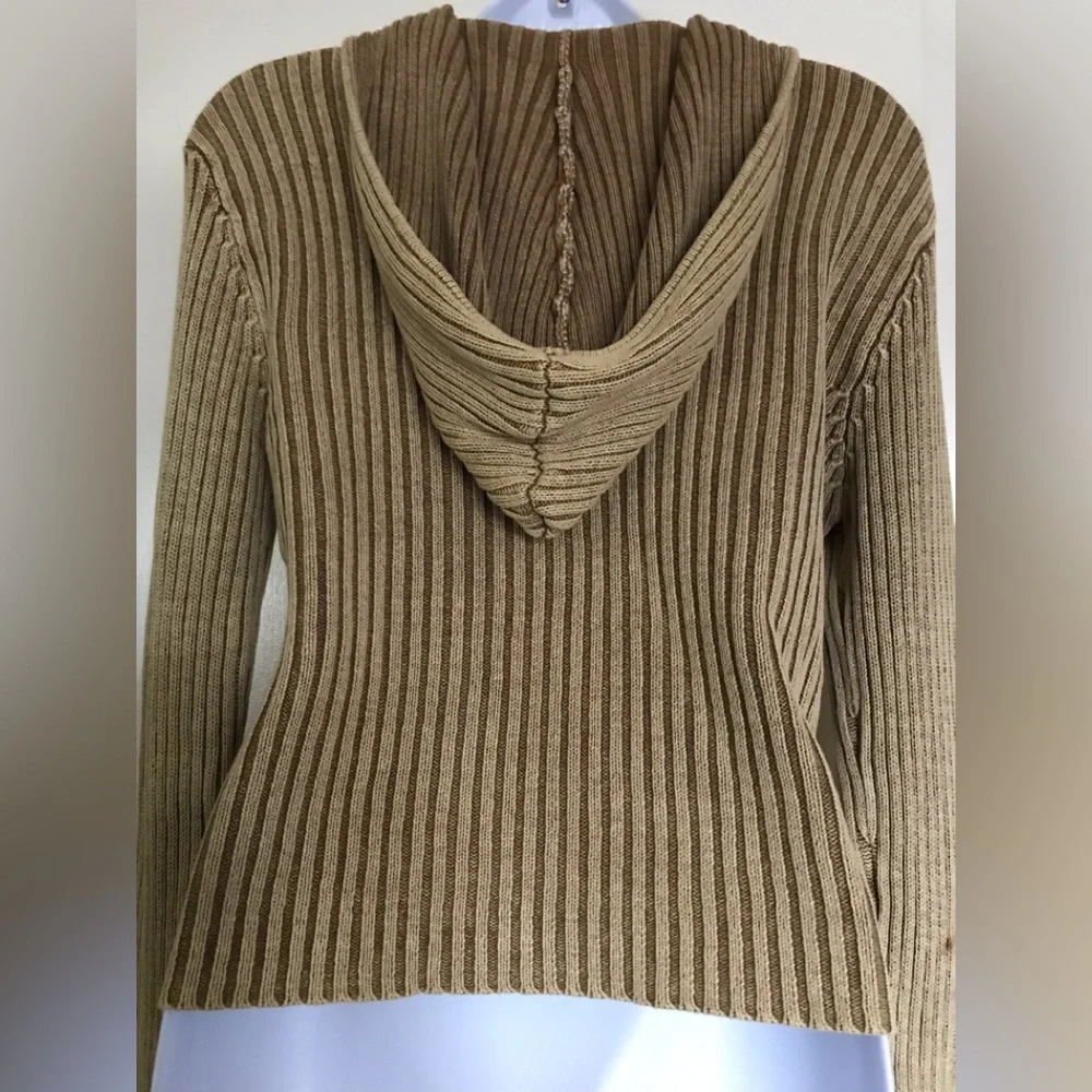east side westside size L hooded Beige jacket closed in the front with zipper - Picture 2 of 14